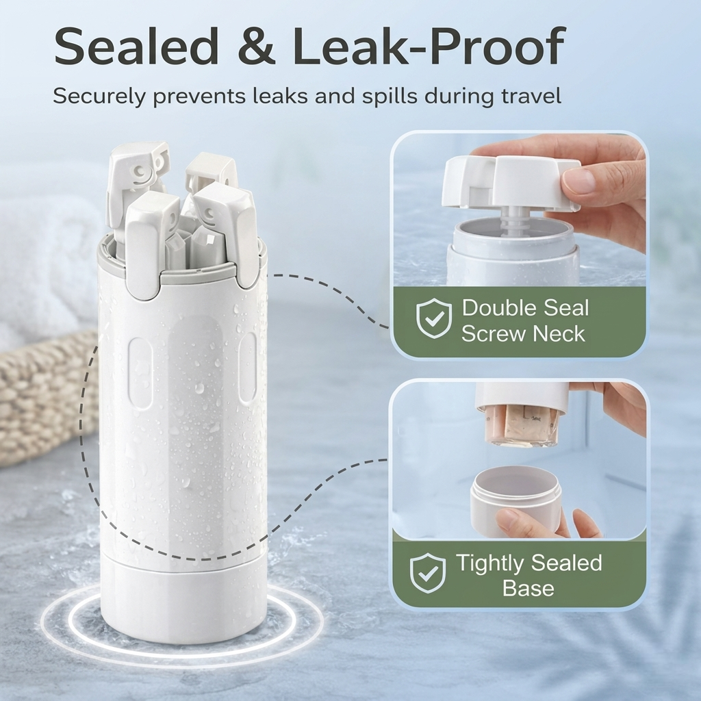 4-in-1 Travel Dispenser Bottle