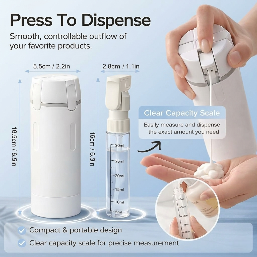 4-in-1 Travel Dispenser Bottle