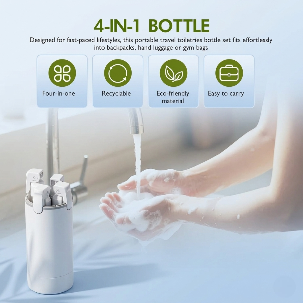 4-in-1 Travel Dispenser Bottle
